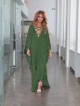 Solid Kaftan Long Satin Dress Elegant Casual Dress For Spring & Summer Women's Clothing