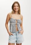 Cotton On Lucy Lace Cami - Black Gingham