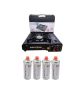 Safy Portable Camping Gas Stove + 4 Gas Canisters 227G