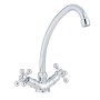 Delinia Mauna Twin Lever Kitchen Mixer Tap Chrome H26CM Spout Reach 27CM