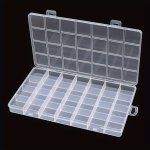 1PC Simple Plastic 28 Grid Jewelry Storage Box Jewelry Earrings Display Box