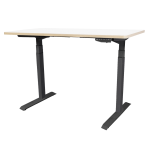Tekdesk V2.0 Standing Desk - Electronic Height Adjustable Black Frame - Matt White Top + Black Frame