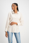 Ava Linen Shirt - Stone - S