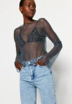 Boat Neck Lace Blouse - Anthracite