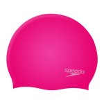 Speedo Plain Junior Moulded Silicone Swimcap Pink