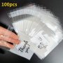 Value Pack 100PCS Small Thank You Printed Gift Bags For Store Small Self-sealing Opp Bags For Gifts Cookies And Candy