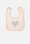 Cotton On The Baby Bib - Pink Pearl mama Heart