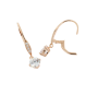 - 925 Sterling Silver C.z Drop Earrings - Rose Gold Plated