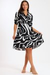 Alma Ladies Printed Collared Tiered Dress