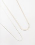Silver Plated Herringbone Chain Necklaces 2-PACK