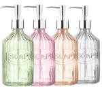 Soap Dispenser Glass 450ML Romance - 4 Ass