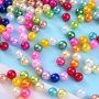 50-500PCS Multicolor Imitation Pearl With Hole Round Loose Spacer Beads For Jewelry Making Diy Needlework Bracelet Necklace Keychain Small Business Supplies