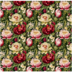Printed Runner Embroidery Flowers 3
