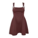 Burgundy Diamante Brooch MINI Dress