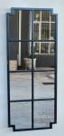 Metal 8 Pane Mirror Black Distressed 120X50CM
