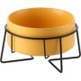 Medium Ceramic Pet Bowl With Wire Stand - 15.5CM/850ML - Mustard