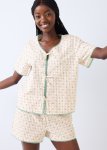Printed Lace Trim Cotton Pyjamas
