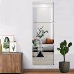 4PCS 3D Square Round Corner Acrylic Mirror Wall Stickers Background Wall Decor Bedroom Living Office Bathroom Dance Room Gym Wat