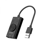 Orico USB External Sound Card With 2 X Headset And 1 X Microphone Port And Volume Control – Black