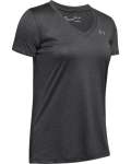Women's Ua Tech V-neck - Carbon HEATHER-090 Sm