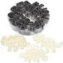 Kitchen 3 Piece Dinosaur Cookie Press Cutters With Alphabet Cookie Cutters