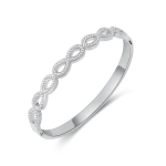 Lavara Infinity Cz Bangle Stainless Steel Clip Open Bangle Length: 17CM
