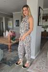 Felicite Halter Neck Jumpsuit - Scattered Aztec - SIZE3- Large