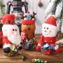 Festive Christmas Candy Jars: 3 Pcs With Cartoon Santa Claus Elk And Snowman Designs - Perfect For Holiday Party Favors And Decorations