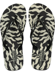 Printed Leaf Flip Flops - 7 Black