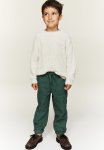 Cotton Canvas Joggers - Dark Green