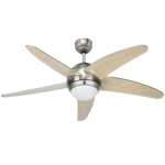 Cecil Ceiling Fan Natural And Chrome