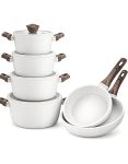 Non - Stick Granite Pots White