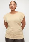Superbalist Power Shoulder Ruched Detail Tee - Stone