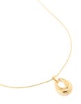Waterproof Gold Plated Stainless Steel Open Oval Pendant Necklace