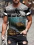 3D Fishing Print Men's Mid Stretch Breathable T-Shirt For Outdoor Summer Gift For Men