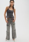 Corset-style Strappy Top - Dark Grey Marl