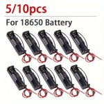 5PCS 10PCS 18650 Power Bank Cases 1X 3.6V-4.2V 18650 Battery Holder Storage Box Case 1 Slot Battery Container With Wire Lead