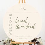 Modern Garden Circle Welcome Sign Custom Foamex Wedding Sign