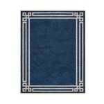 Luxe Modern Blue Geometric Printed Rug CPR2228