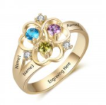N2022 - Personalized Gold Over 925 Sterling Silver Cz Ring