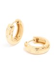 Waterproof Gold Plated Stainless Steel Diamante Star Clicker Hoop Earrings