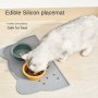 Pet Feeding Mat For Dogs & Cats Thin Silicone Waterproof Cat Food Mat Cat Bowl Mat With Raised Edge Cat Placemat