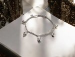 Fancy Pink And Sliver Heart Bracelet