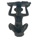 Polyresin Sitting Monkey Figurine Mahogany 18CM