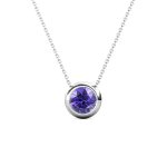 DESTINY Moon February amethyst Birthstone Necklace With Swarovski Crystals