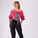 Eje Inverted Collar Bow Blouse - 40
