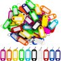 10/30/50PCS Colorful Plastic Key Luggage Id Tags Labels Key Rings With Name Cards