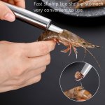1PC Stainless Steel Shrimp Deveiner Tool Shrimp Cleaner Peeler Seafood Shell Cutter Remover Portable Shrimp Line And Vein Cleani