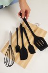 5 Pcs Silicone Rubber Spatula Set For Baking Cooking And Mixing