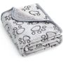 Cozy Grey Pet Blanket With Paw Print Design Sizexl